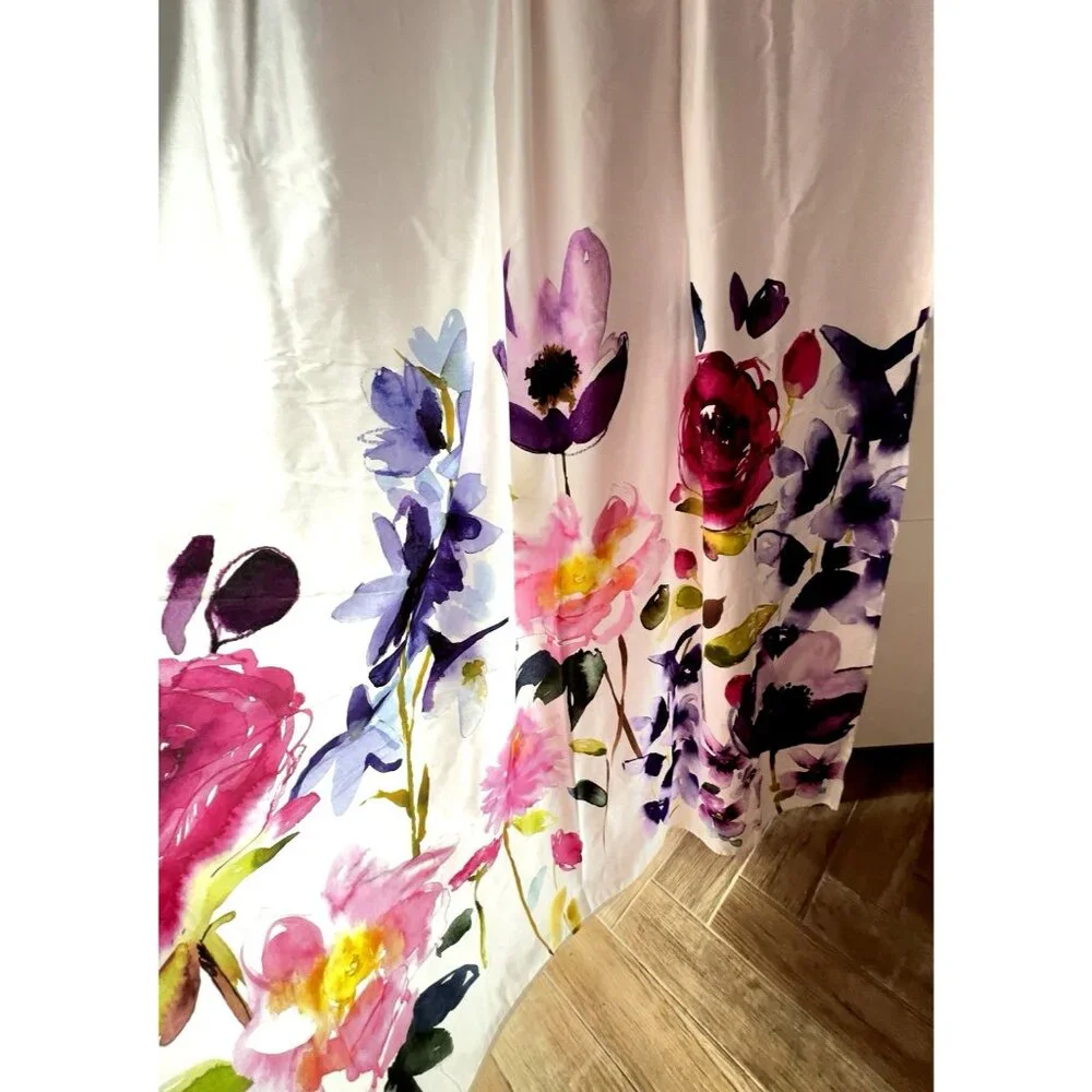 Bluebellgray Taransay Designer Shower Curtain Bright Colorful Floral Pink Purple - Picture 11 of 11